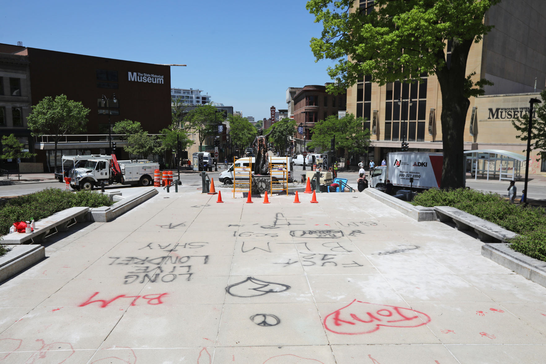 Clean-up of property damage in downtown Madison